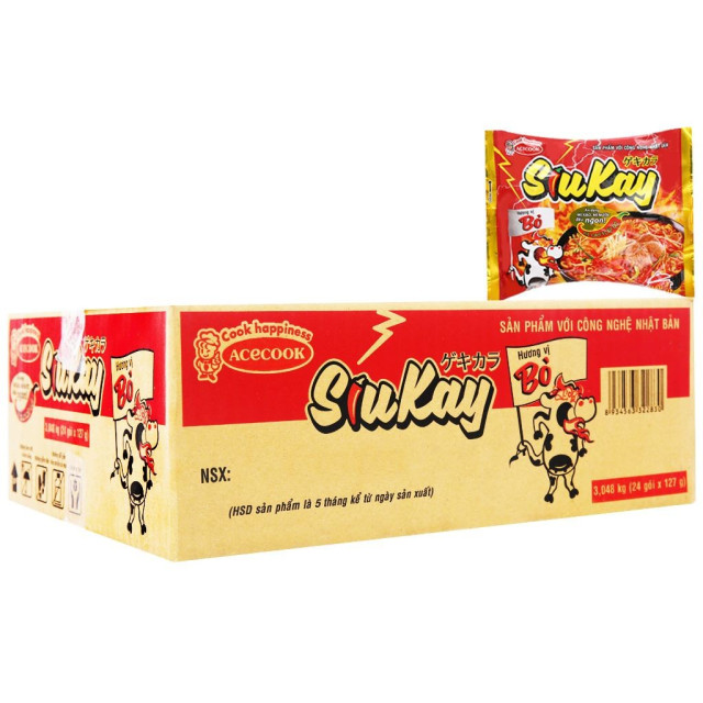 ACECOOK SiuKay 特辣牛肉風味炒麵（127克 × 24包）