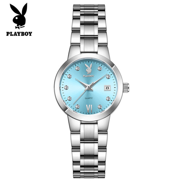 PLAY BOY 復刻浪漫經典女錶(銀藍)